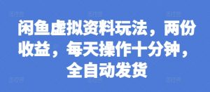 闲鱼虚拟资料玩法,两份收益,每天操作十分钟,全自动发货【揭秘】-赚金金-技能学习分享