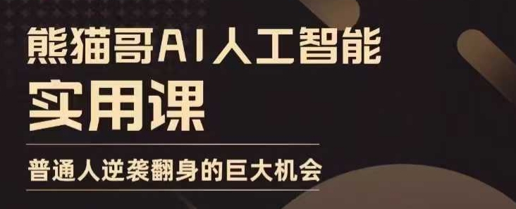 AI人工智能实用课,实在实用实战,普通人逆袭翻身的巨大机会-赚金金-技能学习分享