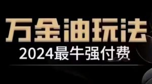 2024最牛强付费,万金油强付费玩法,干货满满,全程实操起飞(更新12月)-赚金金-技能学习分享