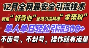 12 月份全网最安全引流创业粉技术来袭,不封号不废号,有操作就有流量【揭秘】-赚金金-技能学习分享