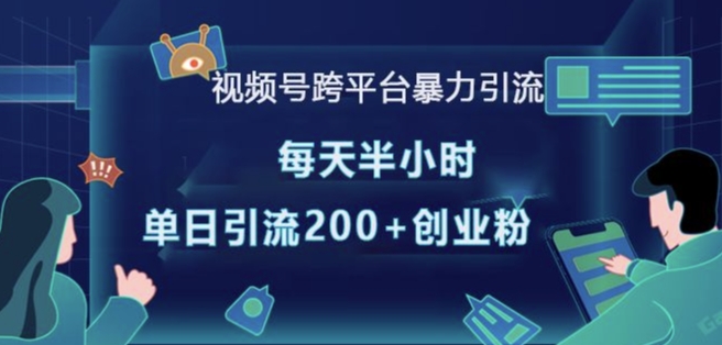 视频号跨平台暴力引流，每天半小时，单日引流200+精准创业粉-赚金金-技能学习分享