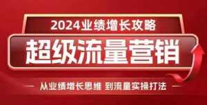 2024超级流量营销,2024业绩增长攻略,从业绩增长思维到流量实操打法-赚金金-技能学习分享