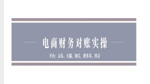 电商财务对账实操-京东天猫淘宝拼多多抖音电商财务对账-赚金金-技能学习分享