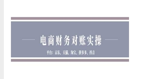电商财务对账实操-京东天猫淘宝拼多多抖音电商财务对账-赚金金-技能学习分享