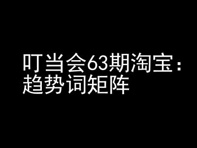 《淘宝天猫打爆班》原创高阶技术第63期，趋势词矩阵技术和玩法-赚金金-技能学习分享