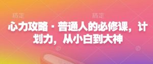 心力攻略·普通人的必修课,计划力,从小白到大神-赚金金-技能学习分享