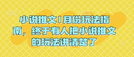 小说推文1月份玩法指南,终于有人把小说推文的玩法讲清楚了!-赚金金-技能学习分享