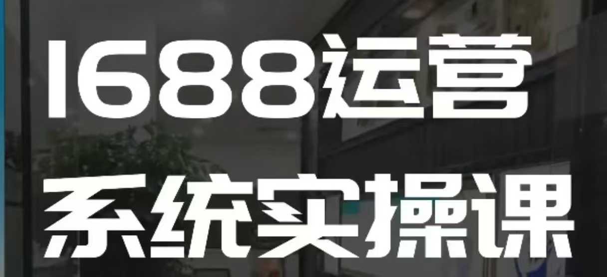 1688高阶运营系统实操课，快速掌握1688店铺运营的核心玩法-赚金金-技能学习分享