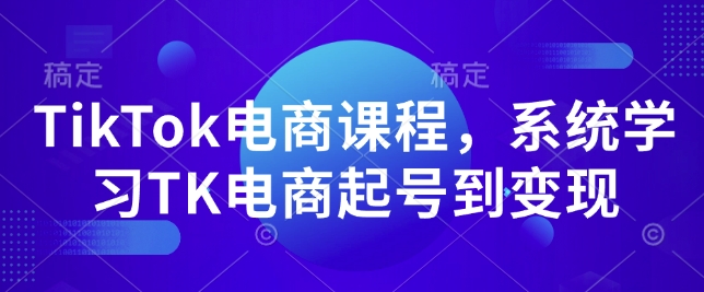 TikTok电商课程，​系统学习TK电商起号到变现-赚金金-技能学习分享