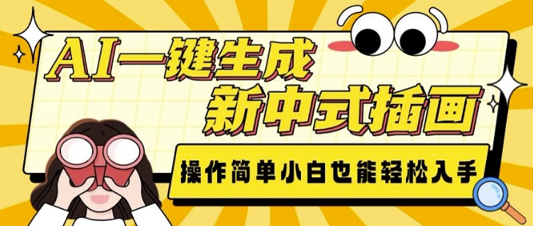 AI一键生成新中式插画， 操作简单，小白也能轻松入手-赚金金-技能学习分享