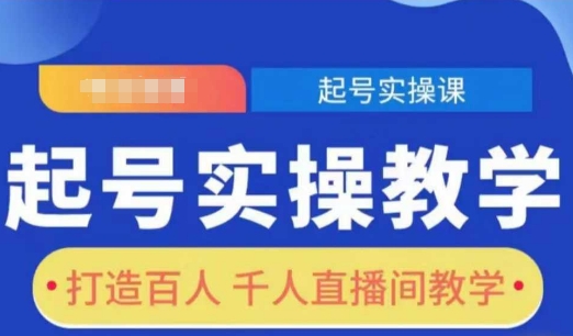 起号实操教学，打造百人千人直播间教学-赚金金-技能学习分享