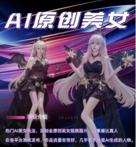 AI原创美女项目,原创AI男粉训练营,稳定变现,持续收益-赚金金-技能学习分享
