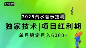 2025汽水音乐挂JI项目,独家最新技术,项目红利期稳定月入6000+-赚金金-技能学习分享