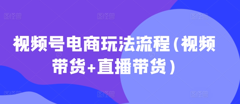 视频号电商玩法流程，视频带货+直播带货【更新2025年1月】-赚金金-技能学习分享
