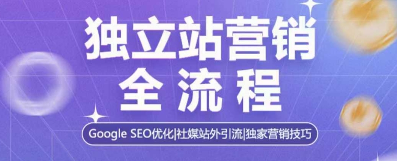 独立站营销全流程，Google SEO优化，社媒站外引流，独家营销技巧-赚金金-技能学习分享
