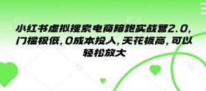 小红书虚拟搜索电商陪跑实战营2.0,门槛极低,0成本投入,天花板高,可以轻松放大-赚金金-技能学习分享