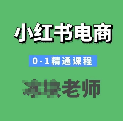 小红书电商0-1精通课程，小红书开店必学课程-赚金金-技能学习分享