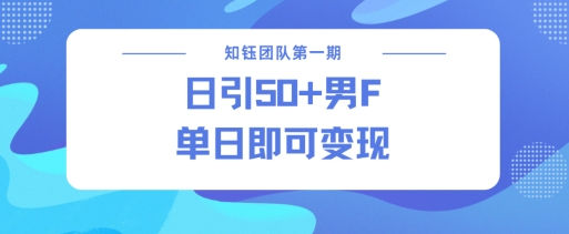 男粉引流新方法不违规，当日即可变现-赚金金-技能学习分享