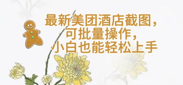 【轻云】最新美团酒店截图，可批量操作，小白也能轻松上手-赚金金-技能学习分享