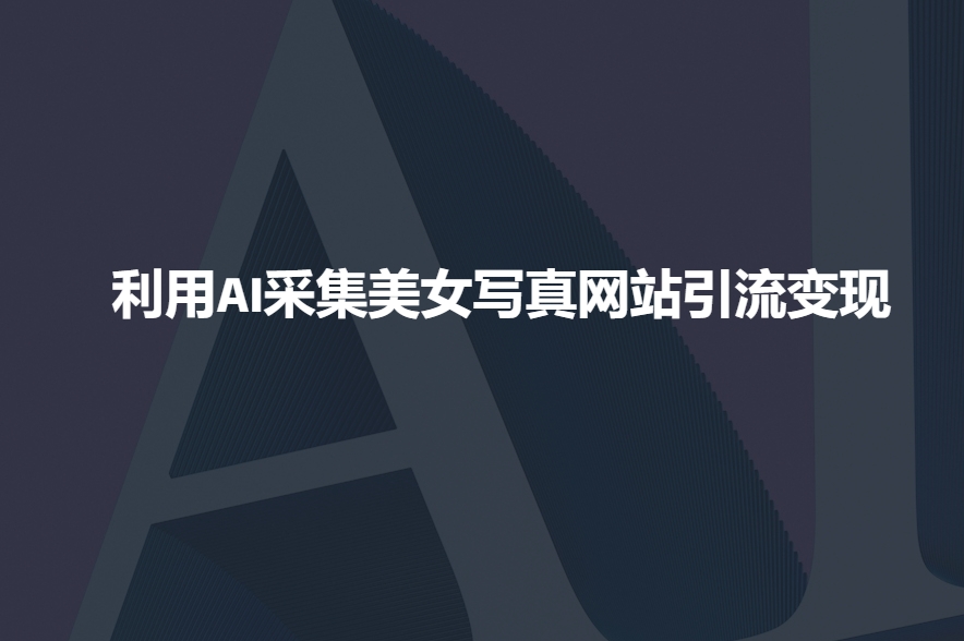 利用AI采集美女写真网站引流变现,引流嘎嘎的-赚金金-技能学习分享