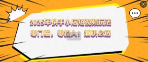 2025年快手小店短视频玩法,零门槛,零投入,兼职必选【揭秘】-赚金金-技能学习分享