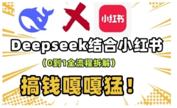 deepseek+小红书打造流量生产线实操课,0到1全流程拆解,搞钱嘎嘎猛-赚金金-技能学习分享