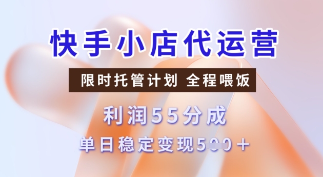 快手小店代运营3.0，模式新升级，收益55分，稳定单日5张【揭秘】-赚金金-技能学习分享