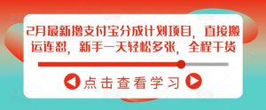 2月最新撸支付宝分成计划项目,直接搬运连怼,新手一天轻松多张,全程干货-赚金金-技能学习分享