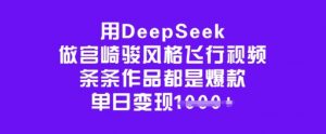 用DeepSeek做宫崎骏风格飞行视频，条条作品都是爆款，单日变现多张-赚金金-技能学习分享