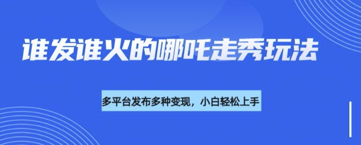 利用deepseek制作谁发谁火的哪吒2人物走秀视频，多平台发布多种变现-赚金金-技能学习分享