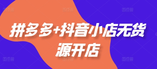 拼多多+抖音小店无货源开店，包括：选品、运营、基础、付费推广、爆款案例等(更新25年2月)-赚金金-技能学习分享