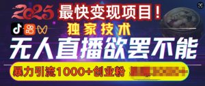 欲罢不能的无人直播引流,超暴力日引流1000+高质量精准创业粉-赚金金-技能学习分享