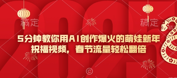5分钟教你用AI创作爆火的萌娃新年祝福视频,春节流量轻松翻倍-赚金金-技能学习分享