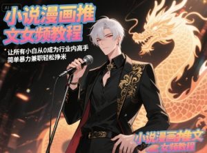 小说漫画推文女频教程,让所有小白从0成为行业内高手,简单暴力兼职轻松挣米-赚金金-技能学习分享