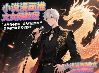 小说漫画推文女频教程，让所有小白从0成为行业内高手，简单暴力兼职轻松挣米-赚金金-技能学习分享