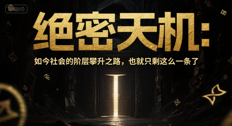付费文章：绝密天机：如今社会的阶层攀升之路，也就只剩这么一条了-赚金金-技能学习分享