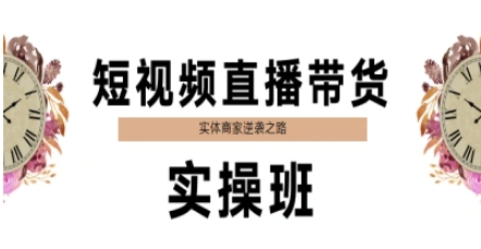 短视频直播带货实操班，实体商家逆袭之路-赚金金-技能学习分享