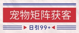 小红书某音宠物赛道引流获客 自热矩阵日引200+【揭秘】-赚金金-技能学习分享