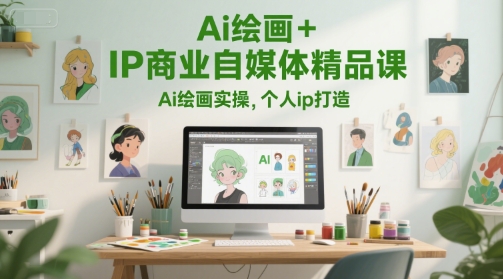 Ai绘画+IP商业自媒体精品课，Ai绘画实操，个人ip打造-赚金金-技能学习分享