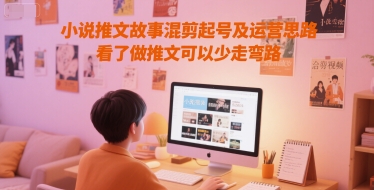 小说推文故事混剪起号及运营思路，看了做推文可以少走弯路-赚金金-技能学习分享