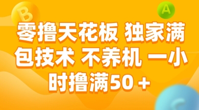 零撸天花板，独家满包技术 不养机 一小时撸满50+【揭秘】-赚金金-技能学习分享