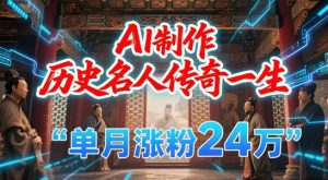 暴力起号!用AI制作历史名人传奇一生,单月涨粉24W,涨粉+变现赛道黑马来了-赚金金-技能学习分享