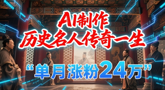 暴力起号！用AI制作历史名人传奇一生，单月涨粉24W，涨粉+变现赛道黑马来了-赚金金-技能学习分享