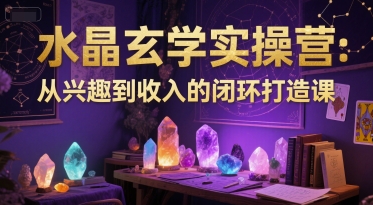 水晶玄学实操营：从兴趣到收入的闭环打造课-赚金金-技能学习分享