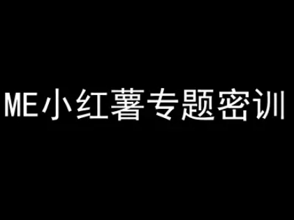 ME小红薯专题密训-小红书电商教程-赚金金-技能学习分享