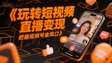 玩转短视频直播变现，把握视频号金风口-赚金金-技能学习分享
