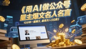 用AI做公众号流量主爆文名人名言,10分钟一篇爆文,最高月入5位数-赚金金-技能学习分享