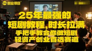 25年最强的短剧项目教程,时长拉满,手把手教会你做短剧,轻资产创业首选赛道-赚金金-技能学习分享