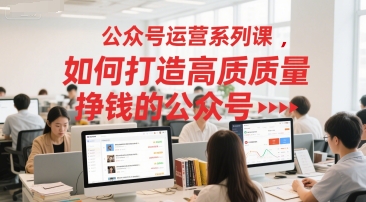 公众号运营系列课，如何打造高质量挣钱的公众号-赚金金-技能学习分享