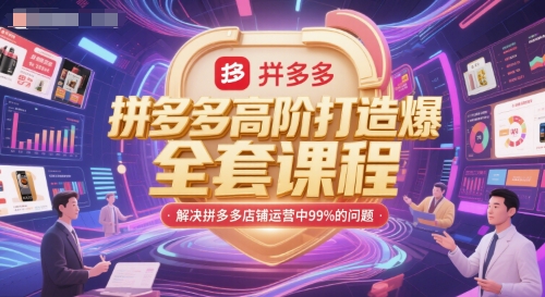 拼多多高阶打造爆款全套课程，解决拼多多店铺运营中99%的问题-赚金金-技能学习分享